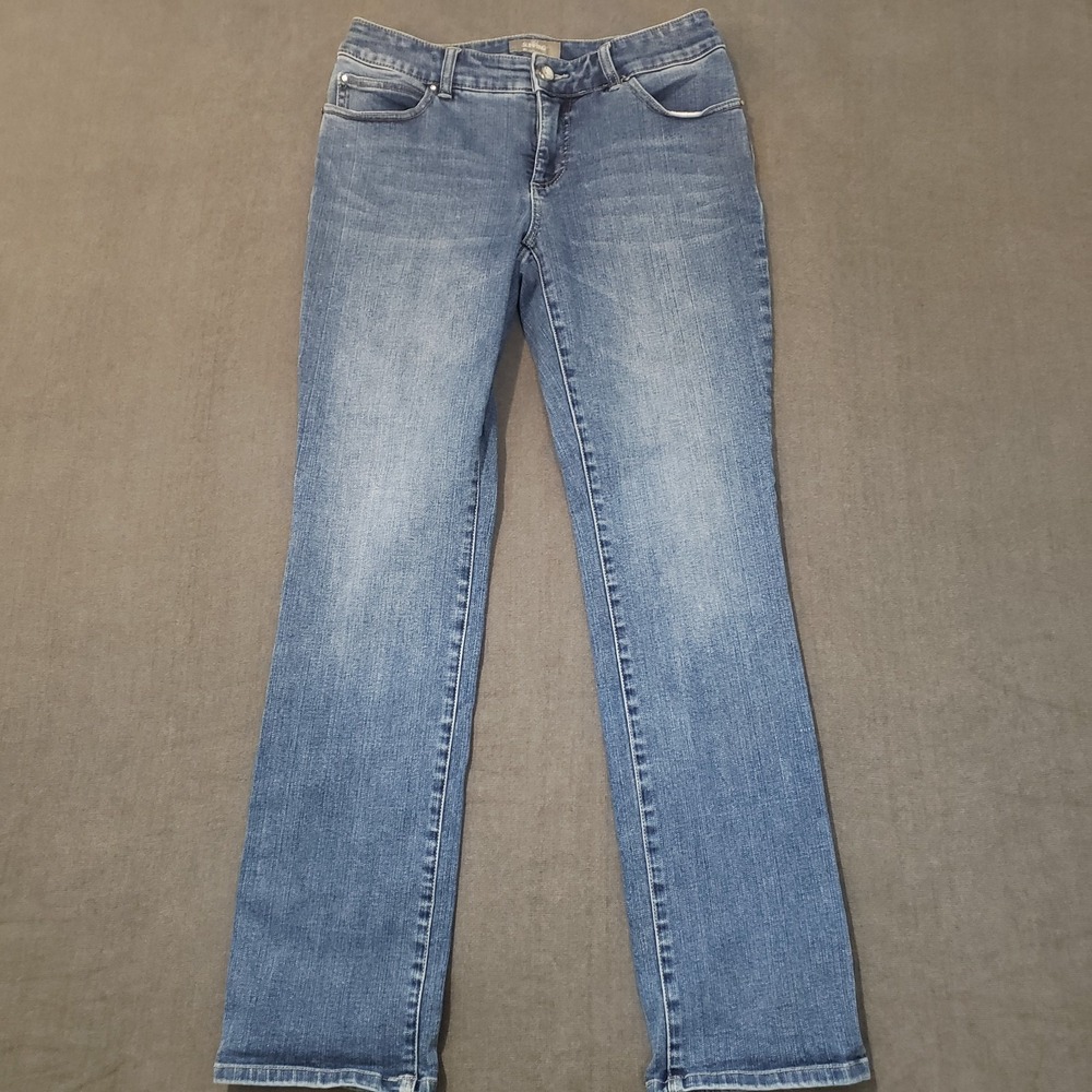 So Slimming By Chicos Jeans Womens Size 0/(4) Embroidered Pockets